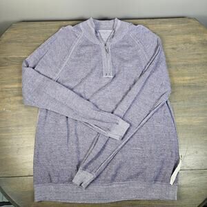 Tommy Bahama Men Large Reversible 1/4 zip Pullover Lightweight Sweater Lavender